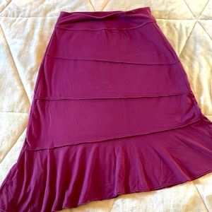 Athleta Mid Length Asymmetrical Plum Maroon Skirt Size Small